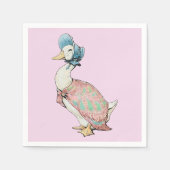 Jemima Puddle Duck Pastel Pink Hintergrund Serviette (Vorderseite)