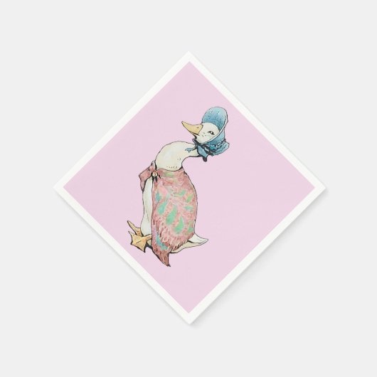Jemima Puddle Duck Pastel Pink Hintergrund Serviette (Ecke)