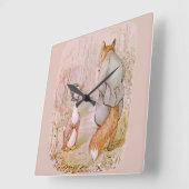 Jemima Puddle Duck Quadratische Wanduhr (Winkel)