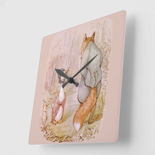 Jemima Puddle Duck Quadratische Wanduhr (Winkel)