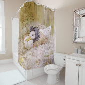 Jemima Puddle-Duck von Beatrix Po hackt ihre Eier Duschvorhang (Beispiel)