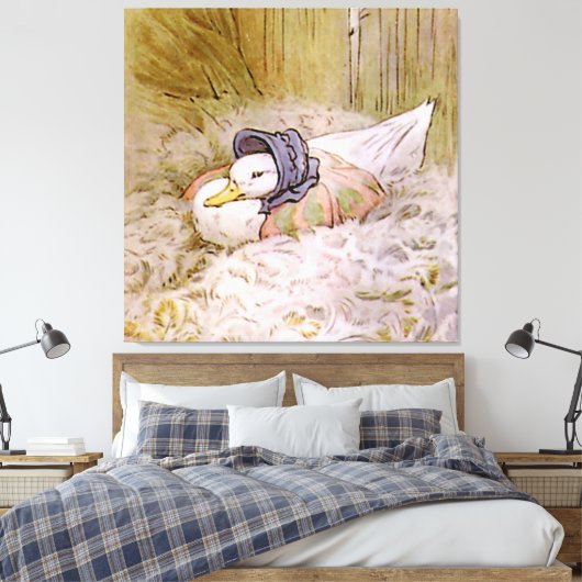 Jemima Puddle-Duck von Beatrix Po hackt ihre Eier Leinwanddruck (Insitu (Schlafzimmer))