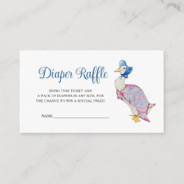 Jemima Puddleduck Baby Shower Diaper Raffle Begleitkarte