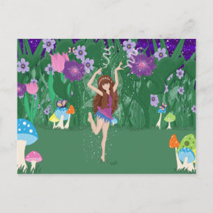 Jen tanzende Blume Fairy Postcard Postkarte