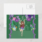 Jen tanzende Blume Fairy Postcard Postkarte (Vorne/Hinten)