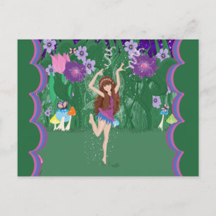 Jen tanzende Blume Fairy Postcard Postkarte