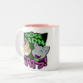Jene verflixte Katzen-Tasse Zweifarbige Tasse (Vorderseite Links)