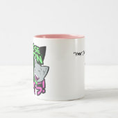 Jene verflixte Katzen-Tasse Zweifarbige Tasse (Mittel)