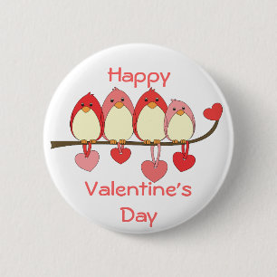 Jene Vögel auf Valentinstag Button