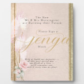 Jenga Block Blush RoseGold und Pampas Grass Plaqu Fotoplatte (Vorderseite)
