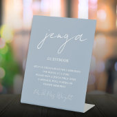 Jenga Guestbook Dusty Blue Minimalistisch Script Sockelschild