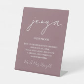 Jenga Guestbook Mauve Minimalistisch Script Sockelschild (Vorderseite)