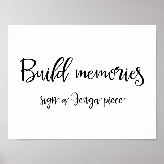 Jenga Piece Guestbook Sign | Kalligrafie Poster (Vorne)