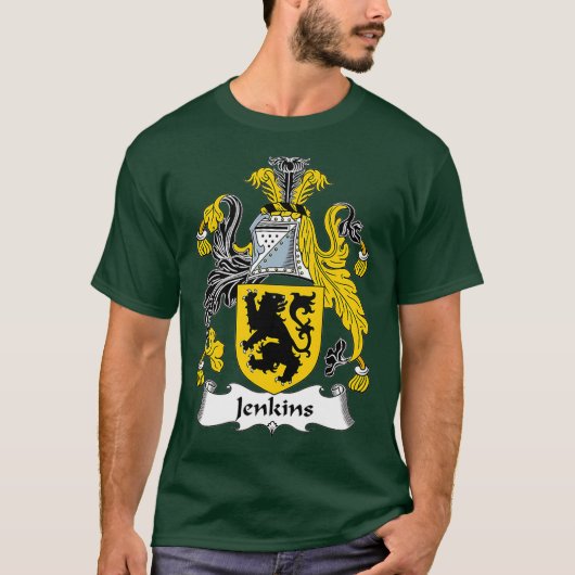 Jenkins Coat of Arms Familienwappen T-Shirt (Vorderseite)