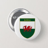 Jenkins Waliser Flaggen-Schild Button (Vorne & Hinten)