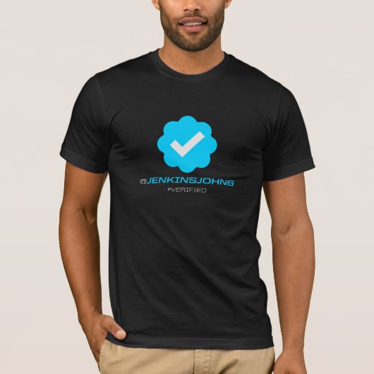 @JenkinsJohn6 - Überprüft - schwarzer T - Shirt (Vorderseite)
