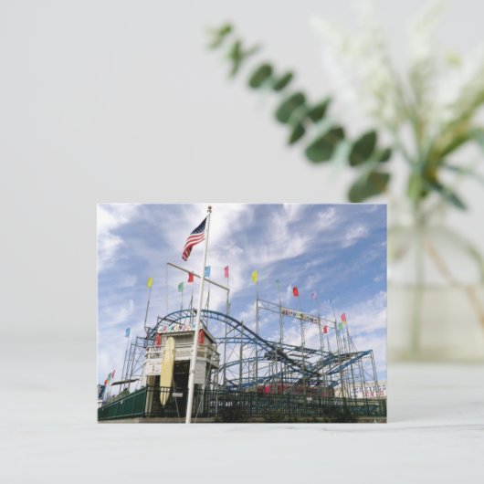 Jenkinson's Boardwalk Rollercoaster Postkarte (Stehend Vorderseite)
