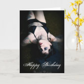 Jenn Martin (schwarzer Bikini) Geburtstagskarte Karte (Gelbe Blume)