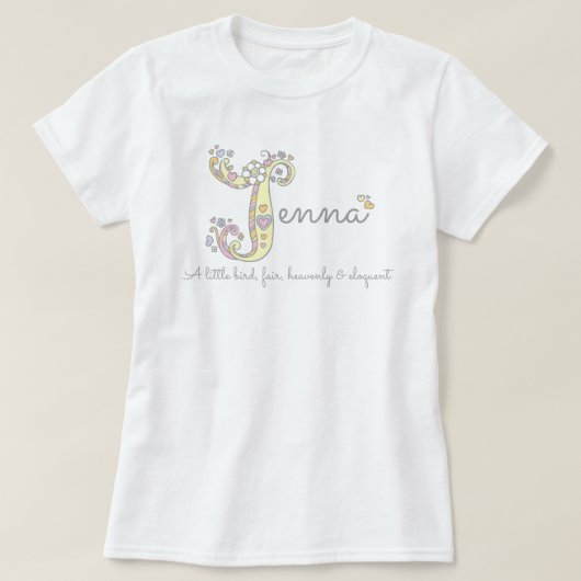 Jenna girls J name bedeutet monogram tee (Design vorne)