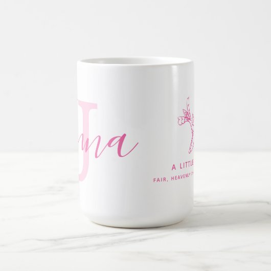 Jenna name Bedeutung und Monogramm kleiner Vogel R Kaffeetasse (Mittel)