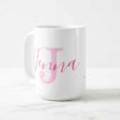 Jenna name Bedeutung und Monogramm kleiner Vogel R Kaffeetasse (Vorderseite Links)