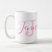 Jenna name Bedeutung und Monogramm kleiner Vogel R Kaffeetasse (Links)