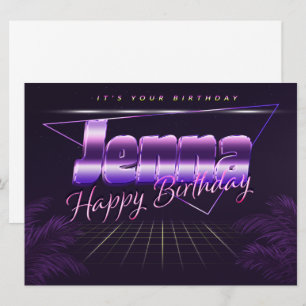 Jenna Name Vorname lila retro Karte Geburtstag