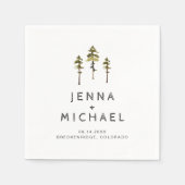 JENNA Pine Tree Mountain in the Woods Wedding Serviette (Vorderseite)