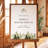 JENNA Pine Tree Mountain Woods Camp Bachelorette Poster
