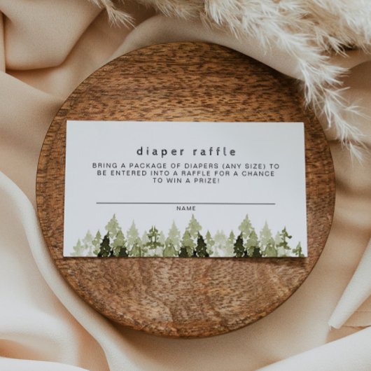 JENNA Rustic Pine Baby Diaper Raffel Ticket Game