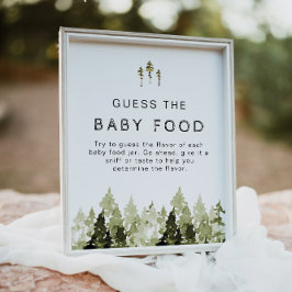 JENNA Rustic Pine Guess The Baby Food Baby Dusche Poster