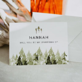 JENNA Rustic Pine Tree Bridesmaid Vorschlag Card Einladung
