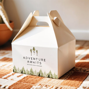 JENNA Rustic Watercolor Pine Tree Baby Dusche Geschenkschachtel