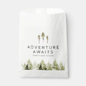 JENNA Rustic Watercolor Pine Tree Baby Dusche Geschenktütchen (Vorderseite)