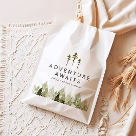 JENNA Rustic Watercolor Pine Tree Brautparty Geschenktütchen