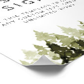 JENNA Rustikales Wasserfarben Pine Custom Editieri Poster (Ecke)