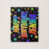 "JENNA" Vorname, Spaß "GLÜCKLICHER GEBURTSTAG" Puzzle (Vertikal)