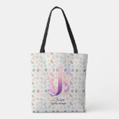 Jennas strahlendes Monogramm-Design für die Blüte Tasche (Rückseite)
