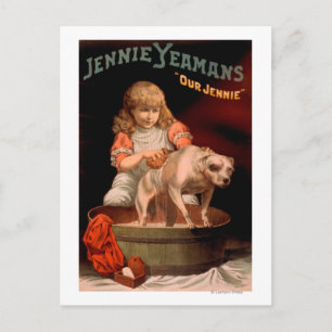 Jennie Yeamans "Our Jennie" Mädchen wäscht Hund Postkarte