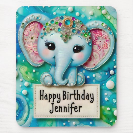 JENNIFER ~ BLAUE ELEPHANT ~ Mousepad (Vorne)