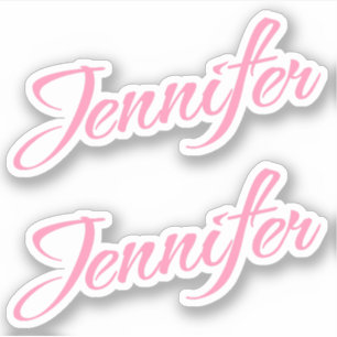 Jennifer Decorative Name in Pink x2 Aufkleber