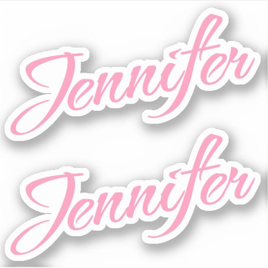 Jennifer Decorative Name in Pink x2 Aufkleber (Vorderseite)
