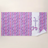 Jennifer-Name bedeutet Blume doodle Strandtuch (Vorderseite)