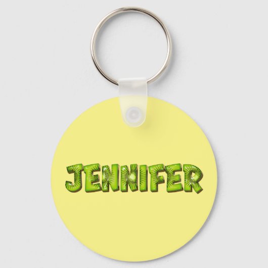 Jennifer Name Kiwi Design Schlüsselanhänger (Vorderseite)
