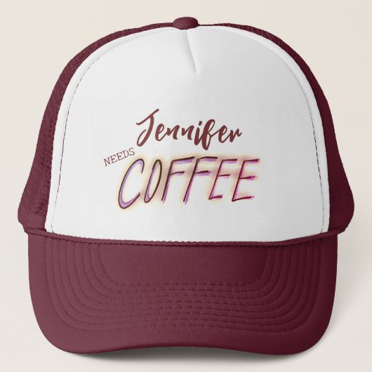 Jennifer Needs Coffee Truckerkappe (Vorderseite)