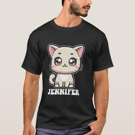 Jennifer Niedlich Kitty Cat Design for Girls Name  T-Shirt (Vorderseite)