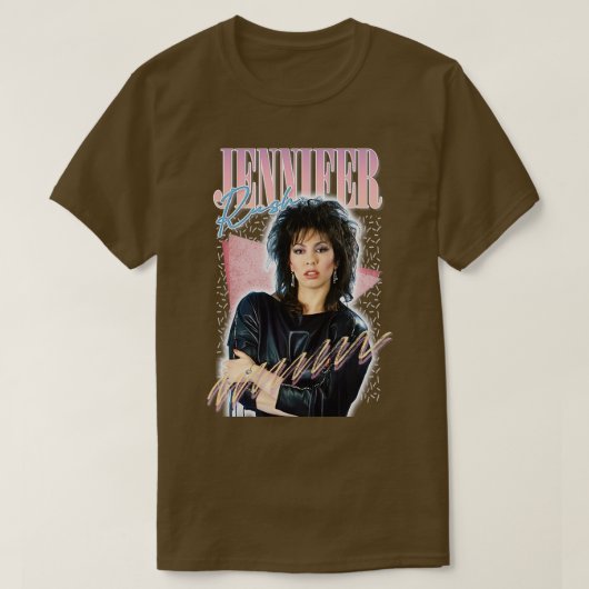 Jennifer Rush 80er Retro Fan Art Design T-Shirt (Design vorne)