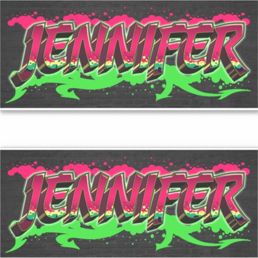 Jennifer Vorname Name Graffiti Aufkleber Sticker (Vorderseite)