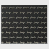Jennifer white gold Handwriting Geschenkpapier (Flach)