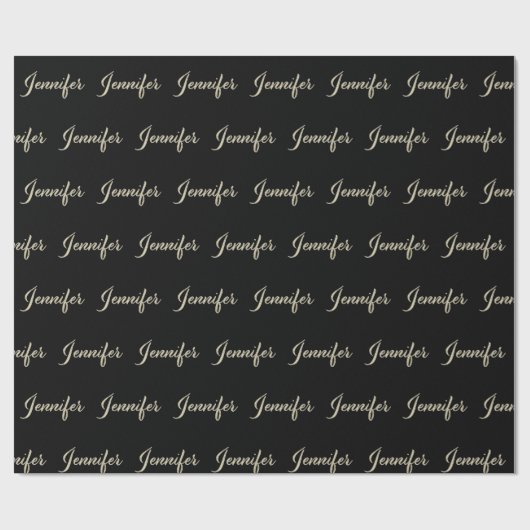 Jennifer white gold Handwriting Geschenkpapier (Flach)